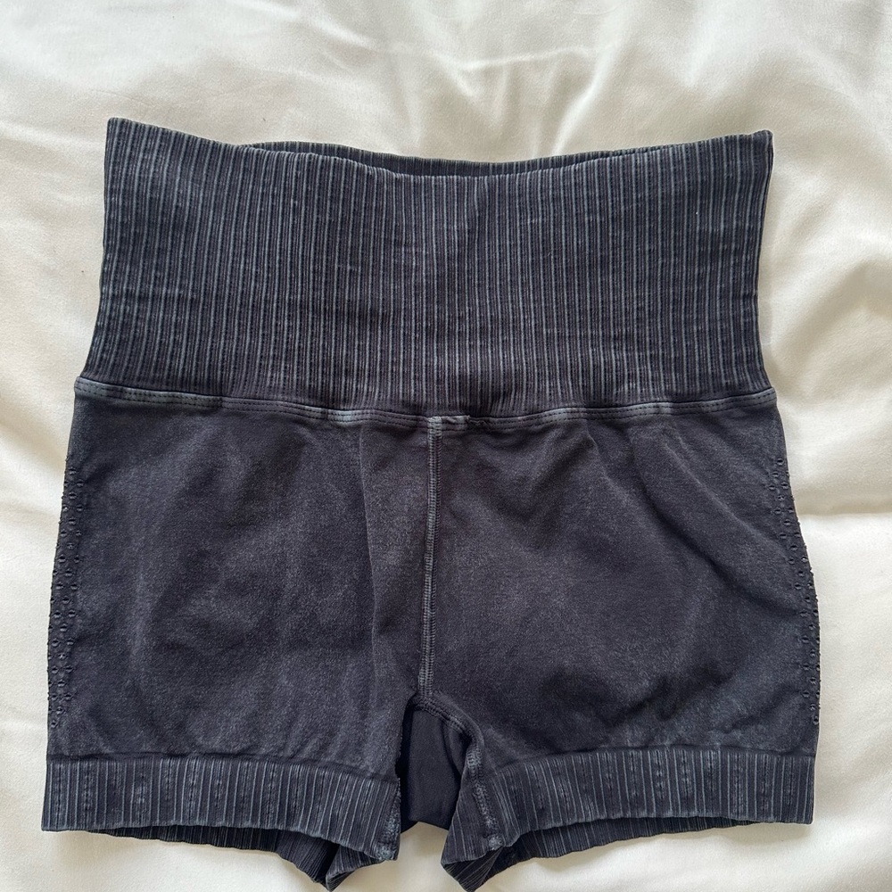 Free people movement black washed shorts